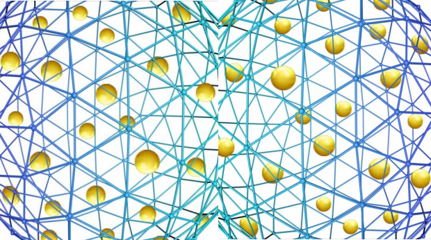 生物纤维素三维网络与分散组分材料示意